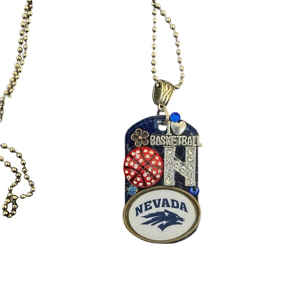 Nevada Wolf Pack Basketball Necklace - Picture 1 of 4